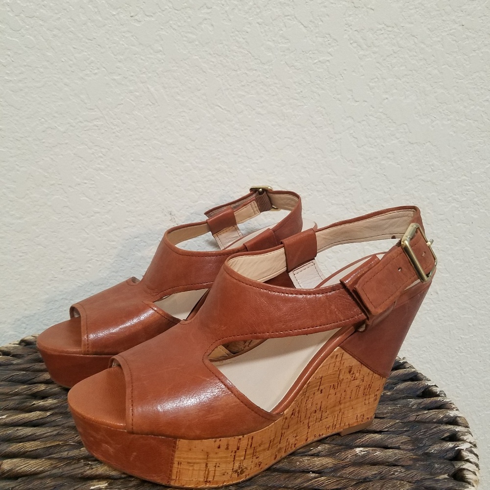 Franco Sarto Peep Toe Wedges